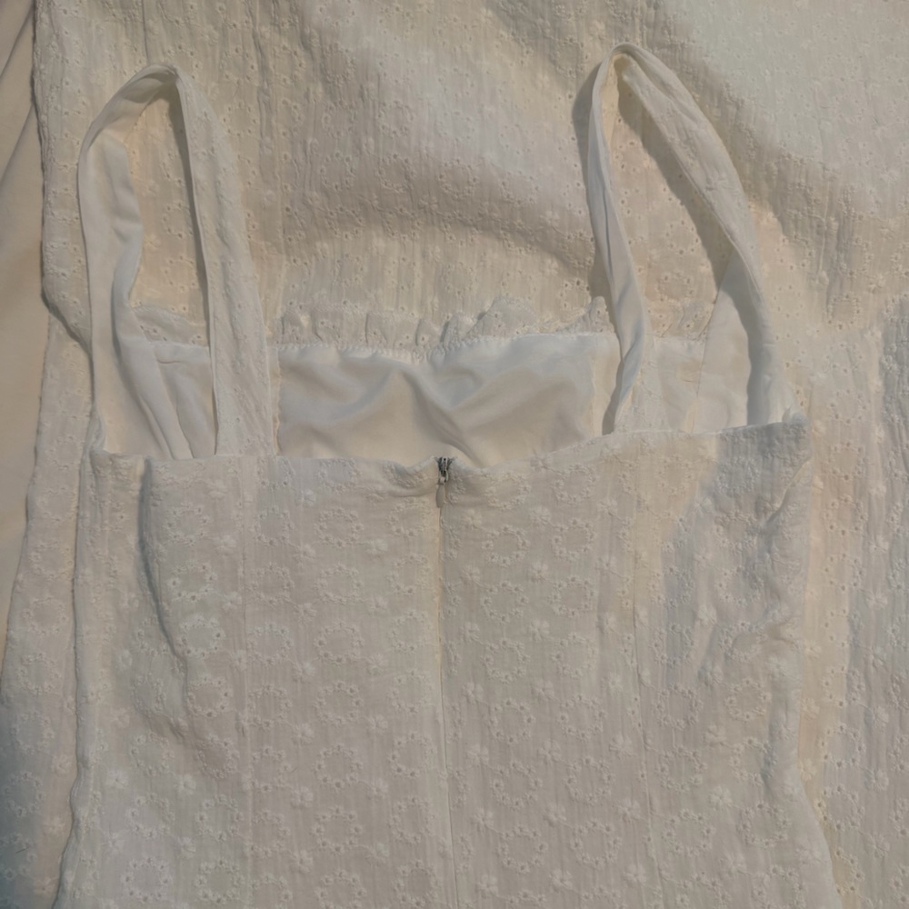 White Eyelet Ruffle Strap Sundress - Picture 4 of 5